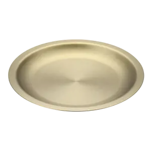 High quality round korean style 304 stainless steel tableware plates serving dishes Golden Round plate Tableware Plates Dinner D