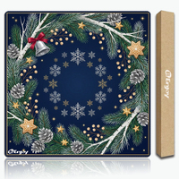 Tapis de Mahjong de Noël pour Tournoi, 33 pouces, en Néoprène, Design Américain Personnalisé, Antidérapant, Caoutchouc Inodore, DDP USA