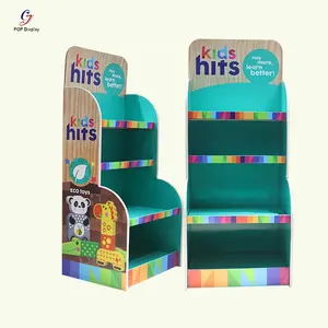 Personalizado Impresso Papelão Display Stand Funko POP Prateleira De Papel Pavimento Ondulado Auto Permanente Rack Case Kids Toy Papelaria Loja