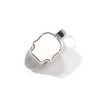 Pendentif de luxe en moissanite sertie en argent sterling 925, bijou unisexe style hip-hop, accessoire de mode pour fête et cadeau - Product Image 5
