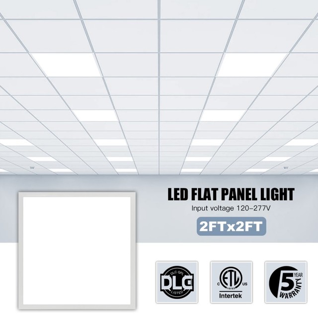 24 Inch Square LED Flush Mount Ceiling Light 40W 5200LM 5 CCT Selectable LED Flat Panel Fitures for Hallway Kitchen Laundry Room
