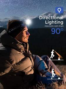 Lampe frontale rechargeable au lithium-ion 1500 lumens, <span class=keywords><strong>LED</strong></span> haute luminosité avec zoom, étanche IP44, <span class=keywords><strong>bandeau</strong></span> réglable pour usage extérieur - Product Image 5