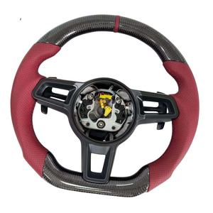 Volante Deportivo de Cuero Negro YLC de 3 Radios Estándar para Modelos Porsche Panamera Cayenne Macan 718 911 918 997 991 970 971 - Product Image 5