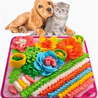 Tapis de reniflement pour chiens et chats, mangeoire lente anti-déversement, tapis d'entraînement à l'alimentation, jouet interactif de recherche de nourriture