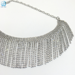 أزياء حجر الراين التشذيب سلسلة قلادة للنساء حزام الأحذية ديي سلاسل شرابة الماس - Product Image 5