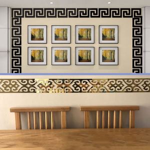 Autocollants muraux en miroir acrylique 3D à lignes, personnalisables, pour décoration de fond – Vente chaude - Product Image 1