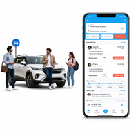Soluciones de Aplicaciones para Compartir Vehículos (Carpooling) Inteligentes para iOS y Android con Publicación de Viajes, Emparejamiento de Pasajeros y Emparejamiento de Rutas LionCreate