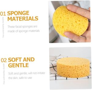 Éponges faciales naturelles en pulpe de bois, éponge réutilisable en cellulose, parfaite pour éliminer les peaux mortes, la saleté et le maquillage - Product Image 2