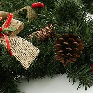 YY Christmas Front Door Wreath Decorative Christmas <b>Garland</b> Rattan Bow Pine Cones <b>Garlands</b> Decoration for Trees Fireplaces Wall - Product Image 4