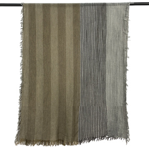 2024 vente chaude islamique Viscose Voile coton écharpe voile ombragé châle rayures sale teinture instantanée Hijabs Turbans pour les femmes musulmanes - Product Image 5
