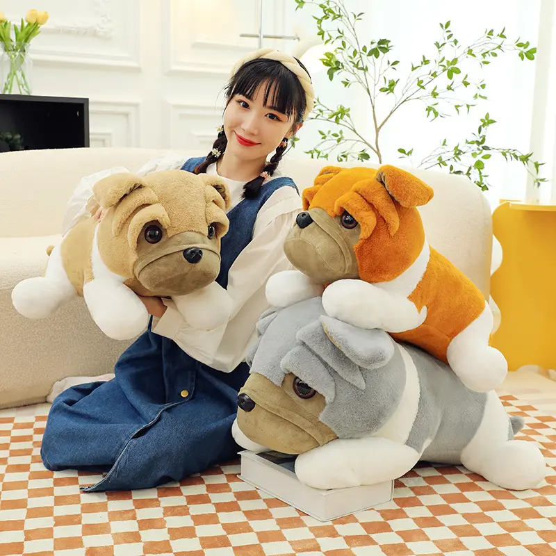 OEM Puppy peluche regalo per bambini peluche realistico per cani nuovo Design che abbraccia il cuscino regalo peluche farcito con modulo battito cardiaco