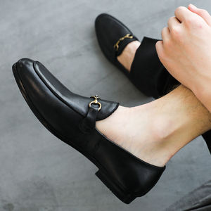 Zapatos de Vestir de Cuero Negro para Hombre, Estilo Británico, Diseño Elegante, Último Modelo, Mocasines Clásicos con Hebilla de Caballo, Talla Grande - Product Image 6