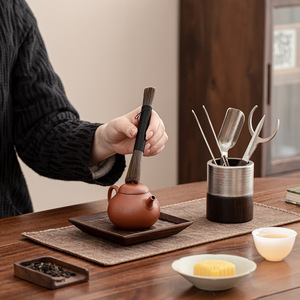 Titanium Wood <b>Tea</b> <b>Set</b> Six Gentlemen Cylinder Durable Kung Fu <b>Tea</b> Accessories - Product Image 4