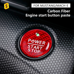 Cubierta de Botón de Encendido/Apagado de Fibra de Carbono 3K para Automóvil Shasha, Accesorios Interiores de Decoración para <span class=keywords><strong>Ford</strong></span> <span class=keywords><strong>Mustang</strong></span> <span class=keywords><strong>Mach</strong></span> <span class=keywords><strong>E</strong></span> - Product Image 2