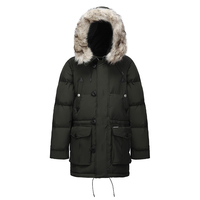 Parka d'hiver imperméable pour femme Bechance, coupe longue, coupe-vent, avec capuche et fourrure amovible pour un usage quotidien