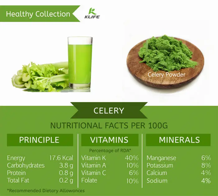 셀러리 분말 식품 야채 음료 유기 셀러리 주스 분말