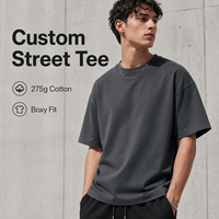 T-shirts pour hommes en coton 100% 275 GSM, col rond, style grunge, coupe structurée et ample, manches courtes, avec strass personnalisés, vente en gros