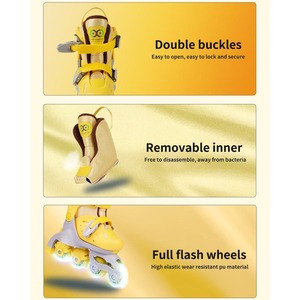 Patins à roulettes réglables 2 en 1 à quatre roues pour garçons et filles, entièrement lumineux avec roues en PU, convertibles en patins en ligne et quad - Product Image 5