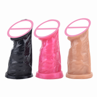 FRRK Nouveau style de cage de chasteté urétrale inversée avec 3.54 pouces de tête de gode négatif adulte SM pénis Plug Bondage Sex Toys