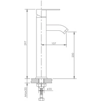 Mitigeur de robinet de lavabo rond en laiton haut