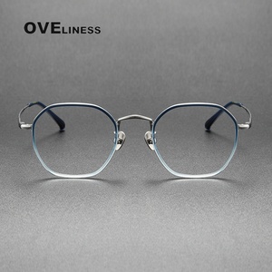Gafas de acetato de titanio para hombre y mujer, anteojos con montura <span class=keywords><strong>Retro</strong></span> y cuadrada, graduadas, para miopía, 2023 - Product Image 2