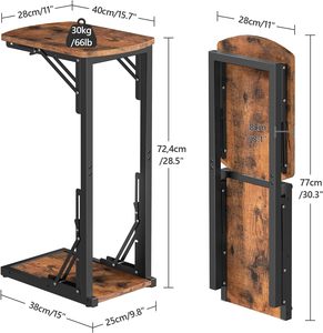Mesa de Centro Plegable Moderna, Mesa Auxiliar <span class=keywords><strong>para</strong></span> Sofá, <span class=keywords><strong>para</strong></span> Espacios Pequeños, Portátil, Duradera, de Madera MDF, Bandeja <span class=keywords><strong>para</strong></span> <span class=keywords><strong>TV</strong></span>, Sofá Cama Deslizante - Product Image 3