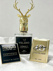 Étiquette de flacon de parfum en métal VELARIO 50 ml rectangulaire avec estampage doré pour emballage d'extrait de parfum - Product Image 2
