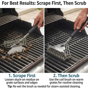 Brosse et grattoir de nettoyage pour barbecue en acier inoxydable - Product Image 3