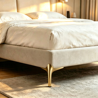 Patas de Muebles Cilíndricas de Acero en Ángulo Recto con Acabado Negro Mate y Dorado, Resistentes, para Muebles de Comedor, Fácil Instalación