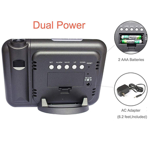 Đài phát thanh kỹ thuật số kiểm soát chiếu báo động bàn đồng hồ 180 độ có thể điều chỉnh với Trạm thời tiết và nhiệt độ độ ẩm hiển thị - Product Image 4