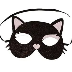 1544儿童猫万圣节毛毡面具儿童派对包填充物服装装扮配件猫女面具