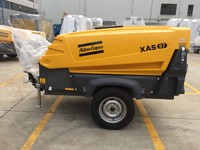 Compresor de Aire de Tornillo Portátil Atlas Copco XAS97Dd, Bajo Ruido, Motor Diésel para Construcción, Minería y Uso Industrial