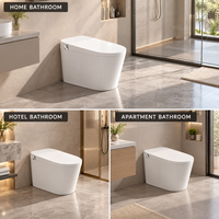 WC intelligent sans réservoir avec bidet, chauffage instantané, séchage à l'air chaud, siège chauffant et capteur de pied, chasse d'eau automatique