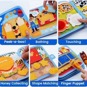Libro de actividades educativas tempranas y silenciosas para niños pequeños de 1 a 3 años, libro Montessori para desarrollar habilidades motoras finas, regalos de viaje y cumpleaños - Product Image 4