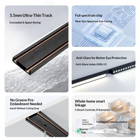 Rail lumineux magnétique ultra-mince à montage en surface de 55 pouces, sans plafond, pour salon, chambre, couloir, design intelligent sans fixation