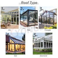 Serre d'Hiver en Verre Triangle Autoportante Quatre Saisons, Cadre en Aluminium, Maison de Jardin Extérieure Type Véranda, Prix Compétitif