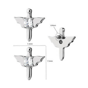 ต่างหูเจาะกระดูกอ่อนแบบไฮโปอัลเลอร์เจนิก ทำจากเซอร์คอน ขนาด 16G ผลิตจากไทเทเนียมทางการแพทย์ F136 เหมาะสำหรับงานแต่งงาน เครื่องประดับเจาะร่างกาย ต่างหูเจาะริมฝีปาก ต่างหูแบบห่วง - Product Image 1