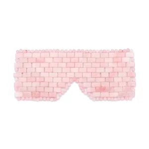 Cooling pad eye mask pink rose quartz jade sleep eye mask for beauty