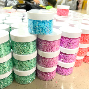 ลูกปัดไข่มุกแฟนซีคุณภาพสูง Abs สีหลังเรียบครึ่งกลมไข่มุกลูกปัดสำหรับกระเป๋าเสื้อผ้า Diy - Product Image 5