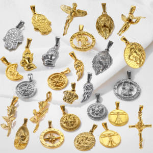 Colgante de Cupido chapado en oro de 18k, brújula caliente de acero inoxidable, joyería de ala de Ángel de querubín, colgante de pistola de Ángel de bebé - Product Image 5