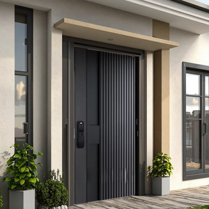 Puerta de Entrada de Aluminio de Lujo Estándar Europeo, Antirrobo, Seguridad Manual, Puerta Residencial Moderna para Jardín Exterior - Product Image 3