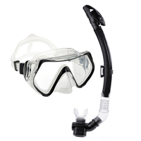 Masque de plongée semi-facial professionnel en silicone personnalisé pour la plongée libre et la pêche sous-marine, avec tuba intégré