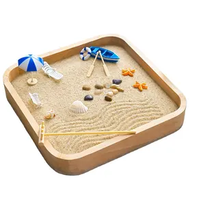 Areia zen, jardim para mesa de decoração de paisagem, sandália, brinquedo de alívio do estresse, presente para casa, escritório e sala de estar
