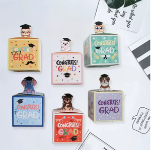 DAMAI Square Animal Graduation Cap <b>Candy</b> <b>Box</b> Decorative Paper Gift <b>Box</b> for Student Farewell Graduation Ceremony Souvenirs - Product Image 1