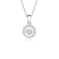 Collier pendentif en moissanite avec pierres rondes de 5 mm, halo floral en CZ, argent sterling 925, en stock, bijoux en gros pour femmes