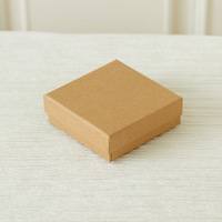Boîte cadeau rectangulaire vintage en papier kraft pour bijoux (collier, bracelet, bague), boîte d'emballage vide en carton avec couvercle et base