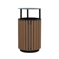 Poubelle ronde en bois pour l'extérieur Poubelle extérieure pour parc Poubelle pour jardin public Poubelle commerciale pour le recyclage des déchets
