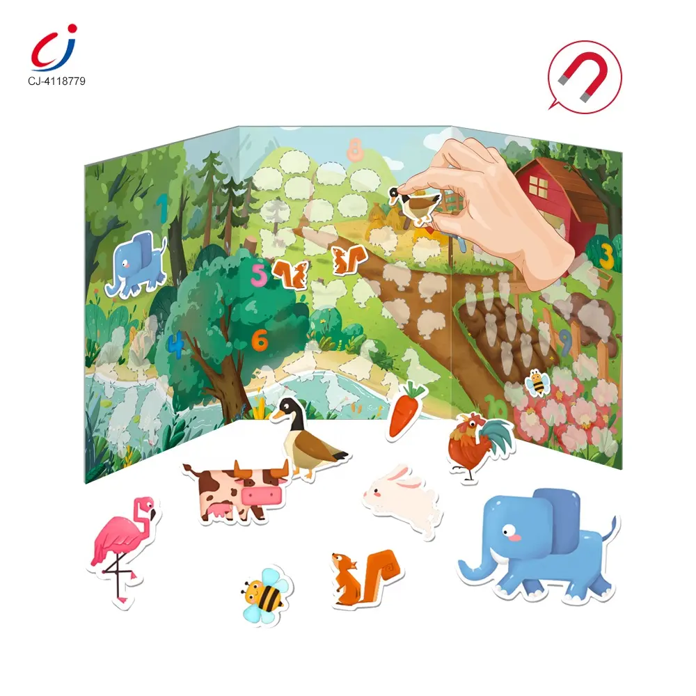 Mainan binatang kartun lucu terbaru Chengji mainan permainan kognisi numerik edukasi puzzle magnetik untuk anak-anak