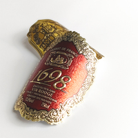 Fournisseur personnalisé Ventes Impression Étiquette de bouteille de vin en métal Autocollant en relief en feuille d'or argentée