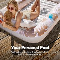 Nuevo Producto en Stock: Colchón Flotante Doble de PVC con Diseño de Hoja de Arce, Plegable, Estilo Negro, para Tomar el Sol en la Piscina